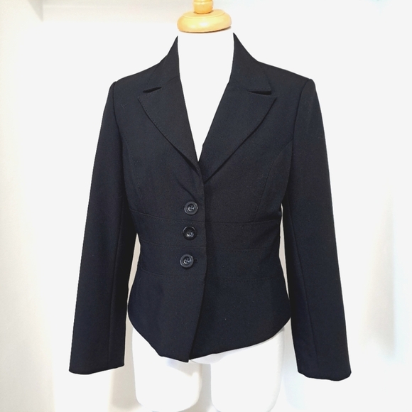 RW&CO | Black women's blazer suit coat light shoulder pads - Picture 1 of 10